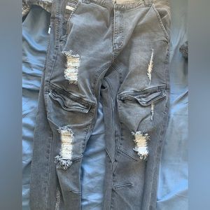 Nxp Nena and Pasadena 34W Grey skinny Ripped Jeans Barely Worn